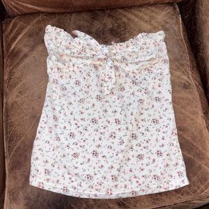 VERA LUCCI Pink Floral Strapless top size medium